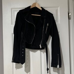 All Saints Black Jacket with Silver Accents